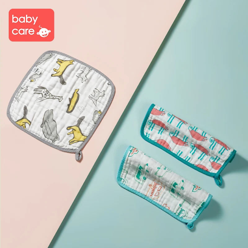 Babycare 3 шт./компл. детское полотенце для новорожденных 6 слоев марлевые хлопковые банные слюны для мальчиков и девочек детское газовое полотенце для кормления - Цвет: Красный