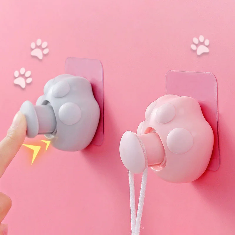 1 Pcs Cute Paw Print Self-Adhesive Hooks Heavy Duty Reusable Wall Hook Hanger For Kitchen Bathroom Kid Bedroom Home Holder DIY | Дом и сад