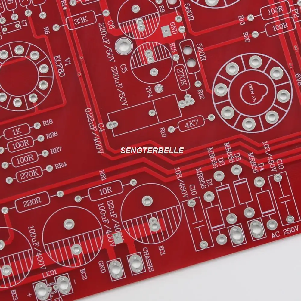 Scheda Amplificatore Stereo HiFi 6V6 + ECF80 – Push-Pull PCB Nudo Per Fai Da Te - Foto 4