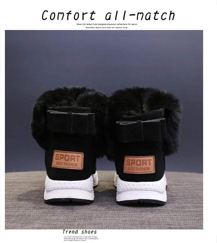 Плюшевые Для женщин теплые ботинки из замши для девочек уличная зимняя перо повседневная обувь прочный Женские зимние сапоги Zapotos Mujer A-15