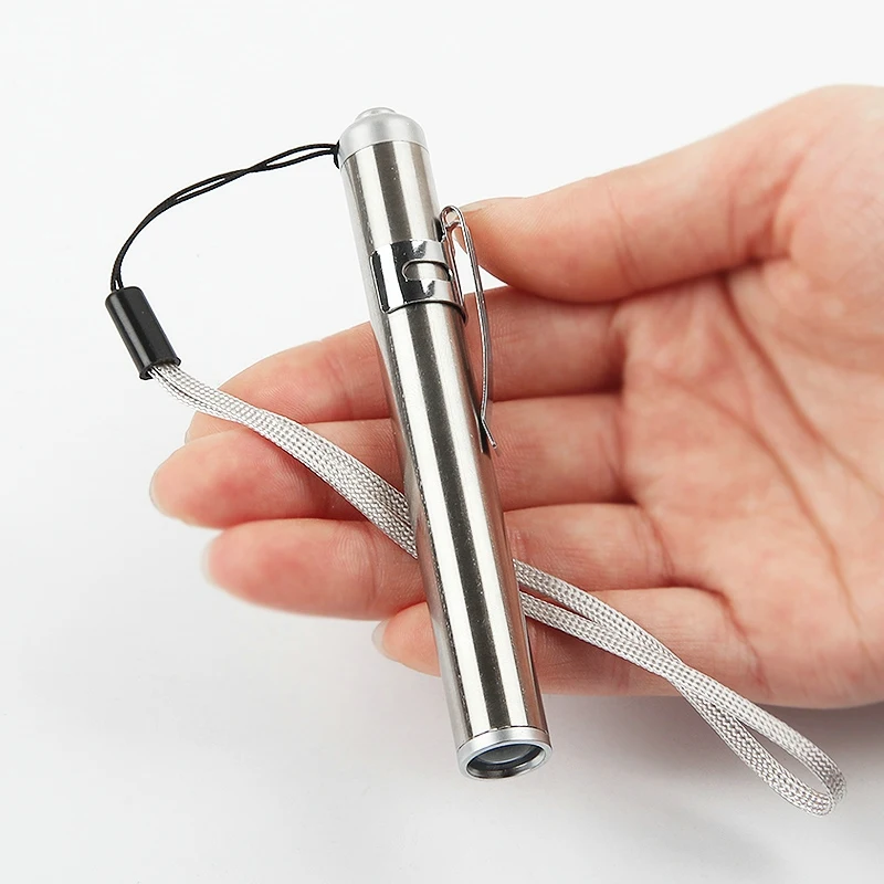 medical pen Stainless Steel Pupil Light Led Home Lighting Portable Nurse Doctor Pen Flashlight Oral Mini Long Strong