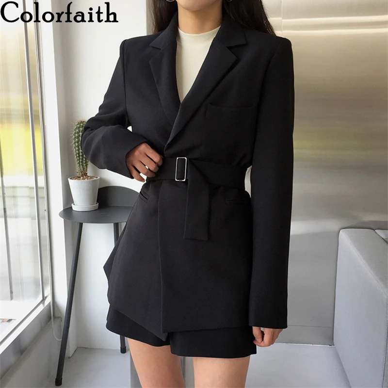 Женские блейзеры Colorfaith винтажные офисные куртки больших размеров в Корейском