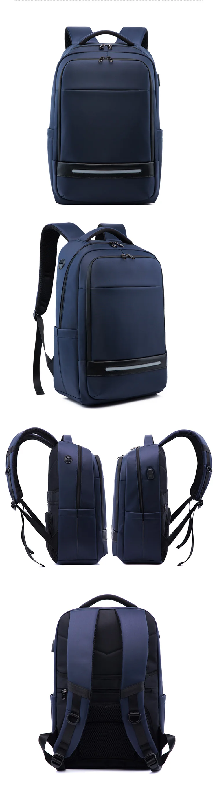 Мужские школьные рюкзаки Edison на молнии 17 дюймов с защитой от кражи, водоотталкивающая дорожная сумка, мульти USB зарядное устройство для мужчин, Mochila, рюкзак