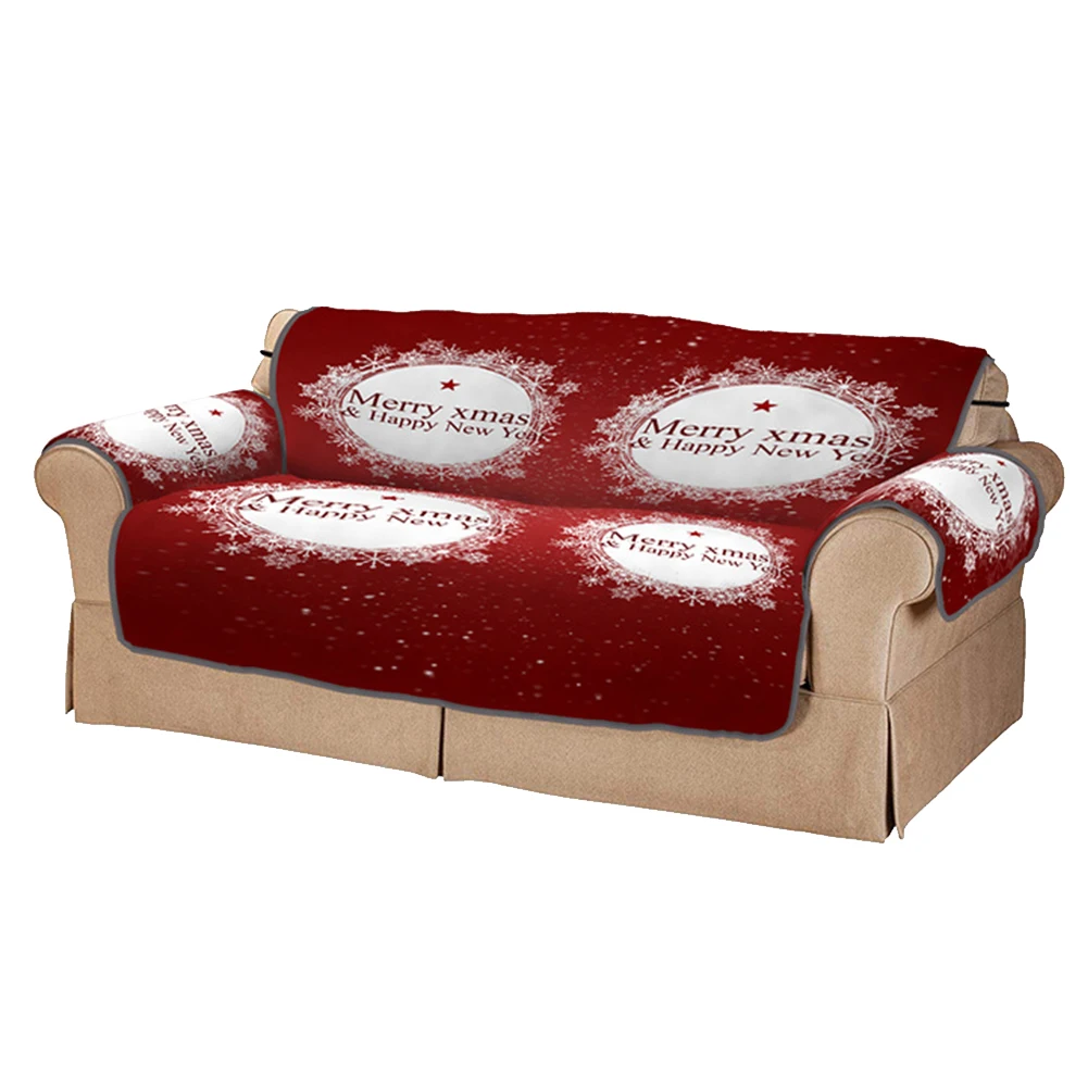Декоративный Рождественский эластичный пояс со съемными буквами защитный моющийся домашний чехол для дивана с 3D принтом прочный снежный цветок фестиваль
