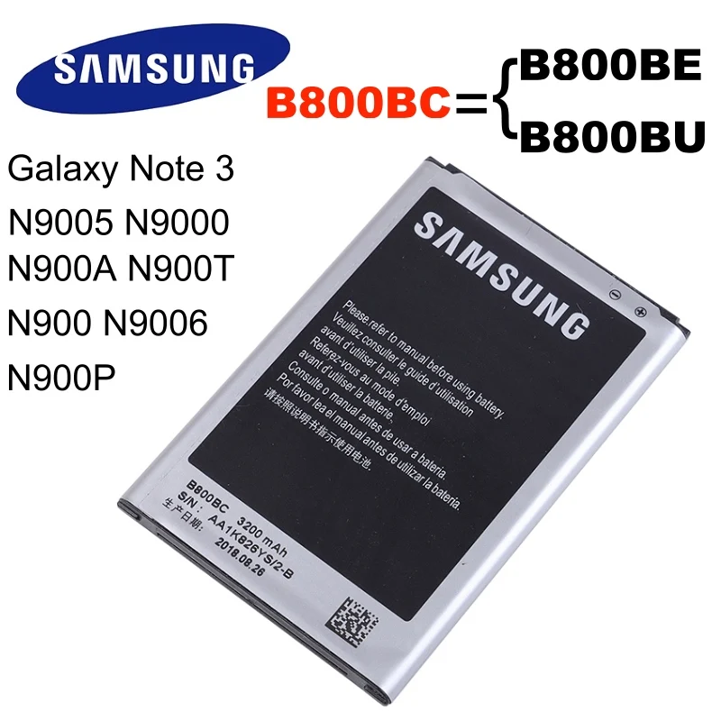 Аккумулятор Samsung для Galaxy Note 3 N900 N9006 N9005 N9000 N900A N900T N900P 3200 мАч B800BC B800BE B800BU с новым
