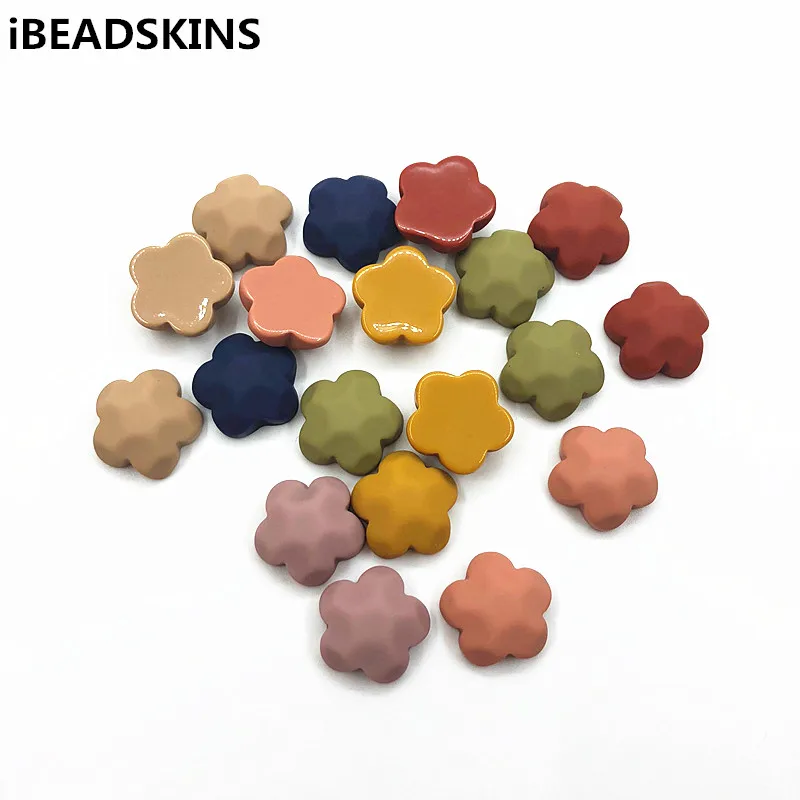

New arrival! 21x20mm 100pcs matte effect Flat back flower beads for Earring accessories parts,Hair clip accessories Findings