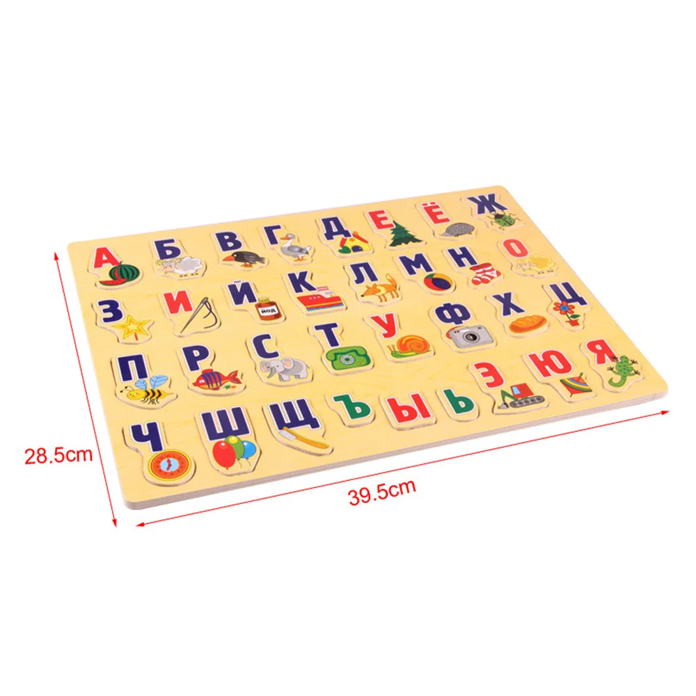 Пазлы игры Большая головоломка деревянные игрушки русская игрушка с алфавитом дети Алфавит Дети Развивающие детские памятные познания
