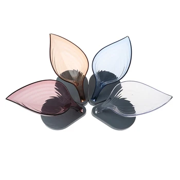 

1pc Leaf Shape Travel Soap Dish For Bathroom Storage Non-slip Soap Holder Container Plates Bath Gadgets Bathroom Accessories