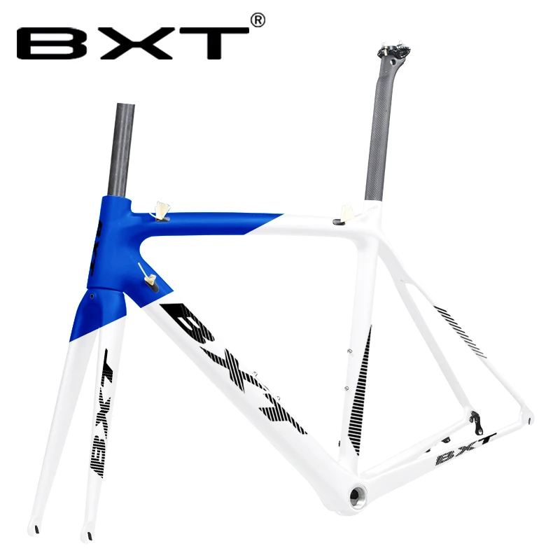 

BXT Road Bike Frame Carbon Road Bicycle Frame Derailleur Di2 Mechanical Carbon Racing Bike Frame 700C Frame Size 500 530 550mm