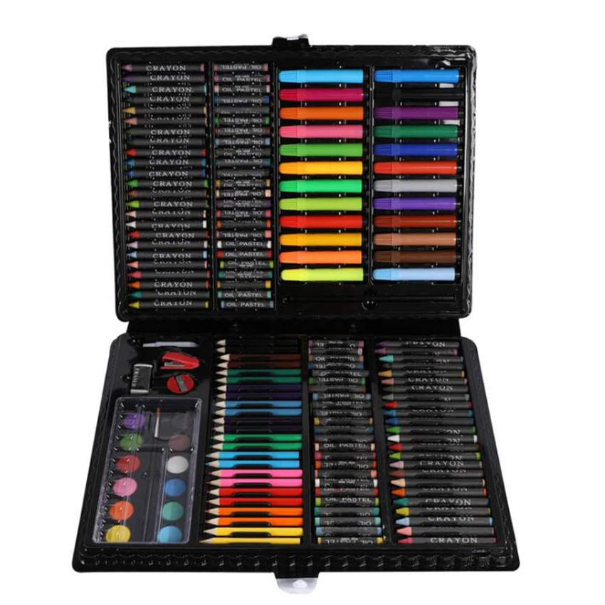 168pcs Drawing Art Set School Painting Pen Marker Watercolor Brush Pen For Kids Gift Box Art Supplies with logo