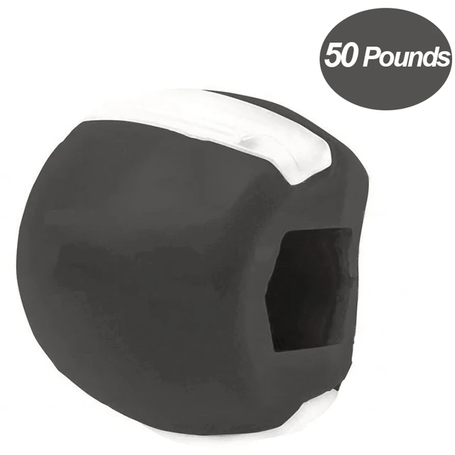 Masseter Ball Jawline Muscle Exerciser Chew Ball Food Grade Silicone Facial  Mandible Trainer Face Fitness Balls 20-50 Pounds 50 pounds gray