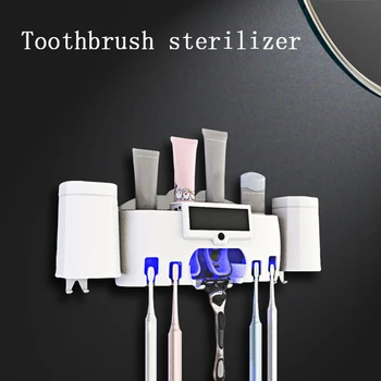 

2 in 1 ligent Antibacteria Ultraviolet Toothbrush Holder Sterilizers Automatic Toothpaste Dispenser Squeezer