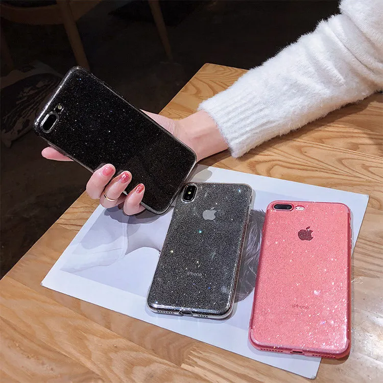 Модный Блестящий чехол для телефона iPhone 12 Pro Max 11 XR XS 8 7 Plus 6 6S Прозрачный Мягкий