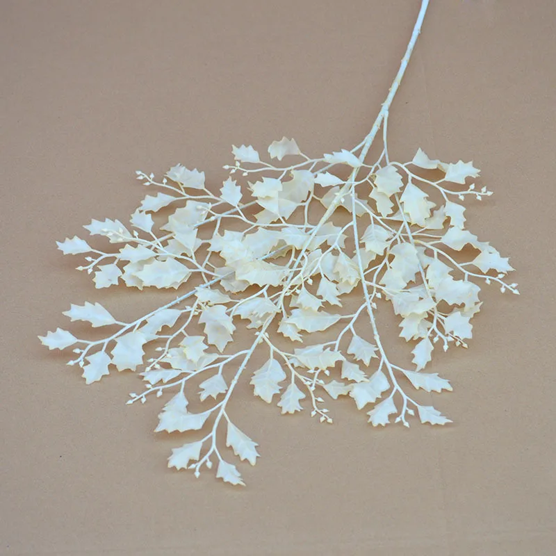 JAROWN Champagne Wedding DIY Flower Material Artificial Plant Leaves Maple Leaf Eucalyptus Fern Grass Home Decoration (12)