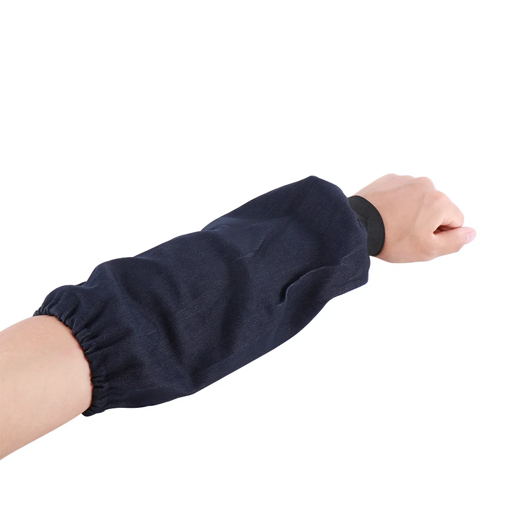 1 Pair Welder Lengthen Arm Protective Sleeves Denim Blue Welding Arm Sleeves Working Cut Resistant Heat Protection for waterproof oversleeves