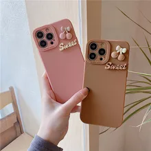 13 Case Cute Cherry Sweet Matte Lens Camera Protect Cover for iPhone 12 11 7 8 Plus XR XS X Matte 13 Pro Max Silicone Cases