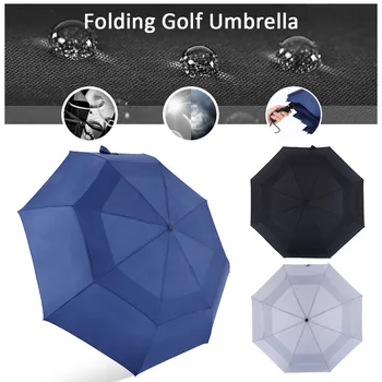 

Outdoor Camping Multifunction Sturdy Folding Golf Umbrella Auto Open Double Layers Extra Large Portable Travel Windproof Durable