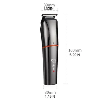 

6 in 1 Electric Hair Clippers Nose Beard Trimmer Cordless USB Rechargeable LCD Display Multifunctional Razor Travel Waterproof