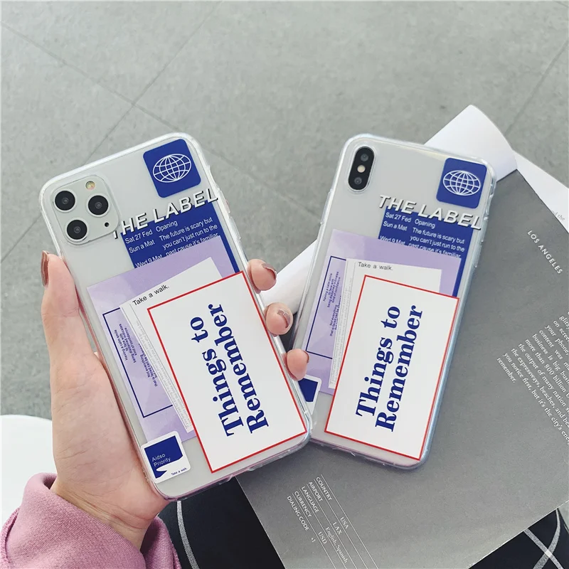 

Label remember things silicone soft case for apple iphone 7 8 Plus X XR XS MAX 11 Pro Max life label Ultra thin tpu back cover