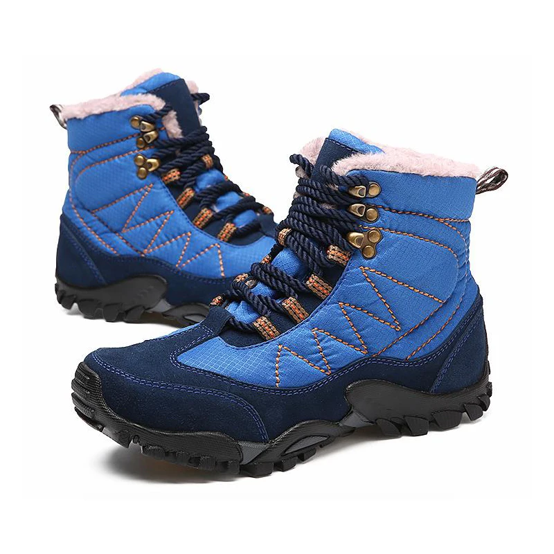 

2019 Fashion Men's Snow Boots Winter Plush Warm Shoes Male Black Blue Non-slip Wear-resistant Outdoor Boots for Man