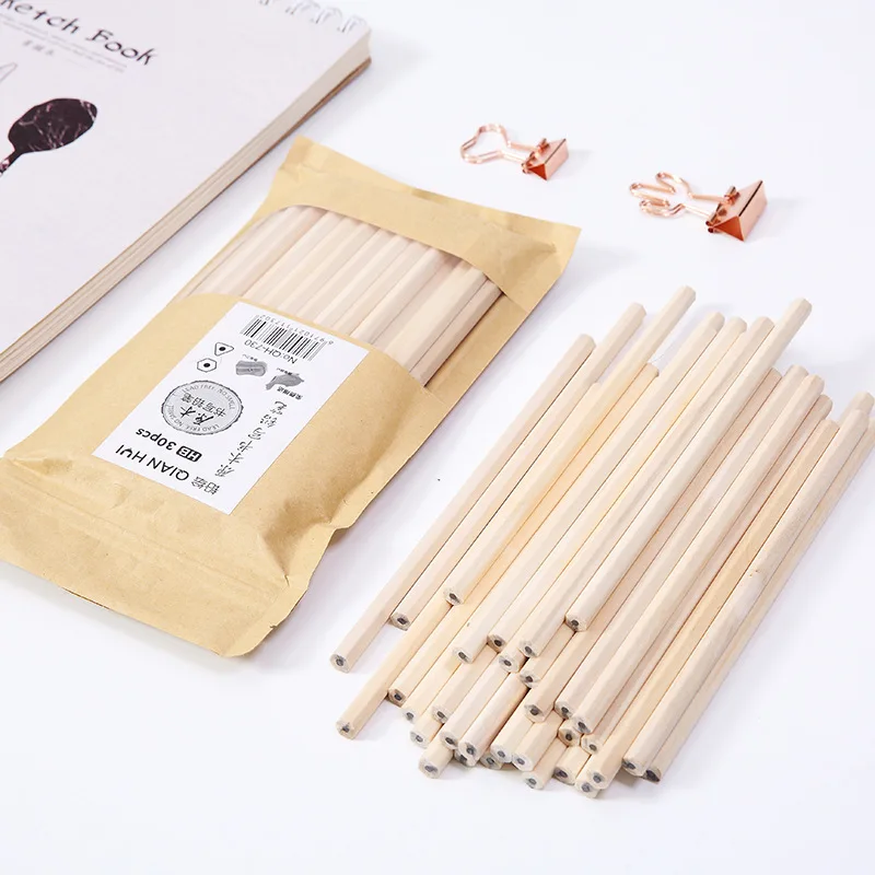 

50 Pcs/Pack 18cm Length Triangle Hexagon HB Pencil Set Wooden Standard Pencils Students School Office Stationery