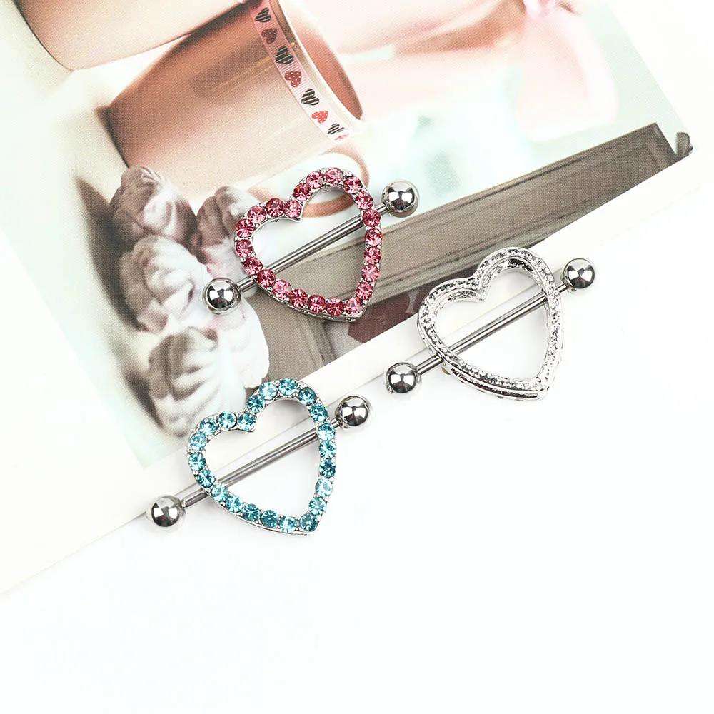 2 панк ветер пирсинг кристалл любовь для соска в форме штанги кольцо Штанга