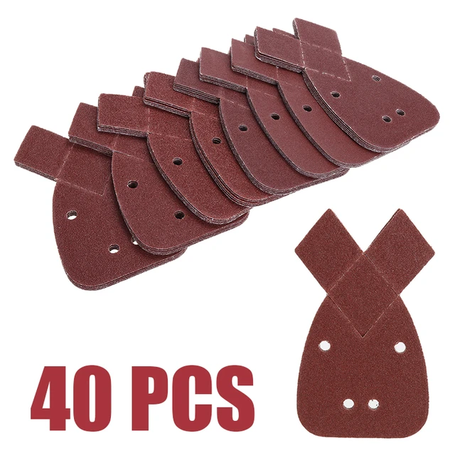 40Pcs 40/60/80/120 Grit Mouse Sanding Sheets Sander Pads Set For