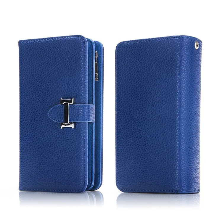 Blue Чехол-книжка из искусственной кожи для iphone 7, 6, 6 S, 8 Plus, 2 в 1, многофункциональный чехол-бумажник для iphone 11 pro, X, XS, Max, XR, съемная сумка для телефона - Цвет: Blue