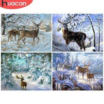 

HUACAN 5d Diamond Painting Animal Winter Home Decoration Full Square Drill Rhinestone Picture Handcraft Kit