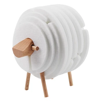 

Sheep Shape Anti Slip Cup Pads Coasters Insulated Round Felt Cup Mats Japan Style Creative Home Office Decor Art Crafts Gift