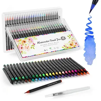 

24 color 48 color watercolor suit manufacturers selling soft head brush painting pen color shading tap water brushes