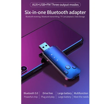 

Bluetooth 5.0 Adapter Audio Mini USB AUX FM TF Wireless Receiver Transmitter