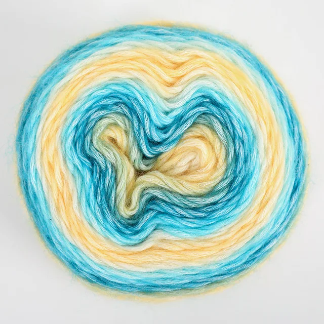 1pc Gradient Cake Line Rainbow Autumn Winter Sweater Scarf Hat Hand Knitting DIY Hook Bar Needle Medium Fine Wool Yarn 100g/Ball 1152