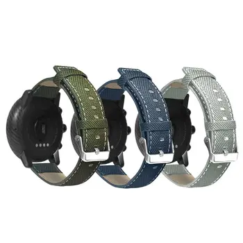 

Durable Canvas Leather Watchband Wrist Strap Replacement for Xiaomi Huami AMAZFIT Stratos 2 2S/Pace 22 MM Bracelet Smart Watch