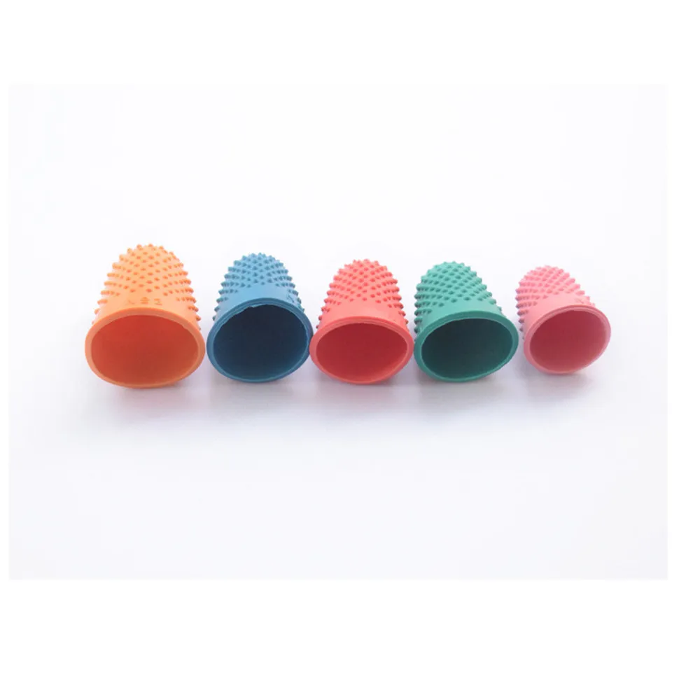 Finger Protector Finger Guard Sewing Thimble 5/10pcs Fingertips Protector Reusable Cover Natural Rubber Gloves Non-slip Latex Finger Craft Needlework Sewing Accessories