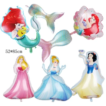 

108*69cm large Belle Aurora Cinderella Snow White Elsa Five Princess Foil Balloons Baby Birthday Party Decoration Balloons