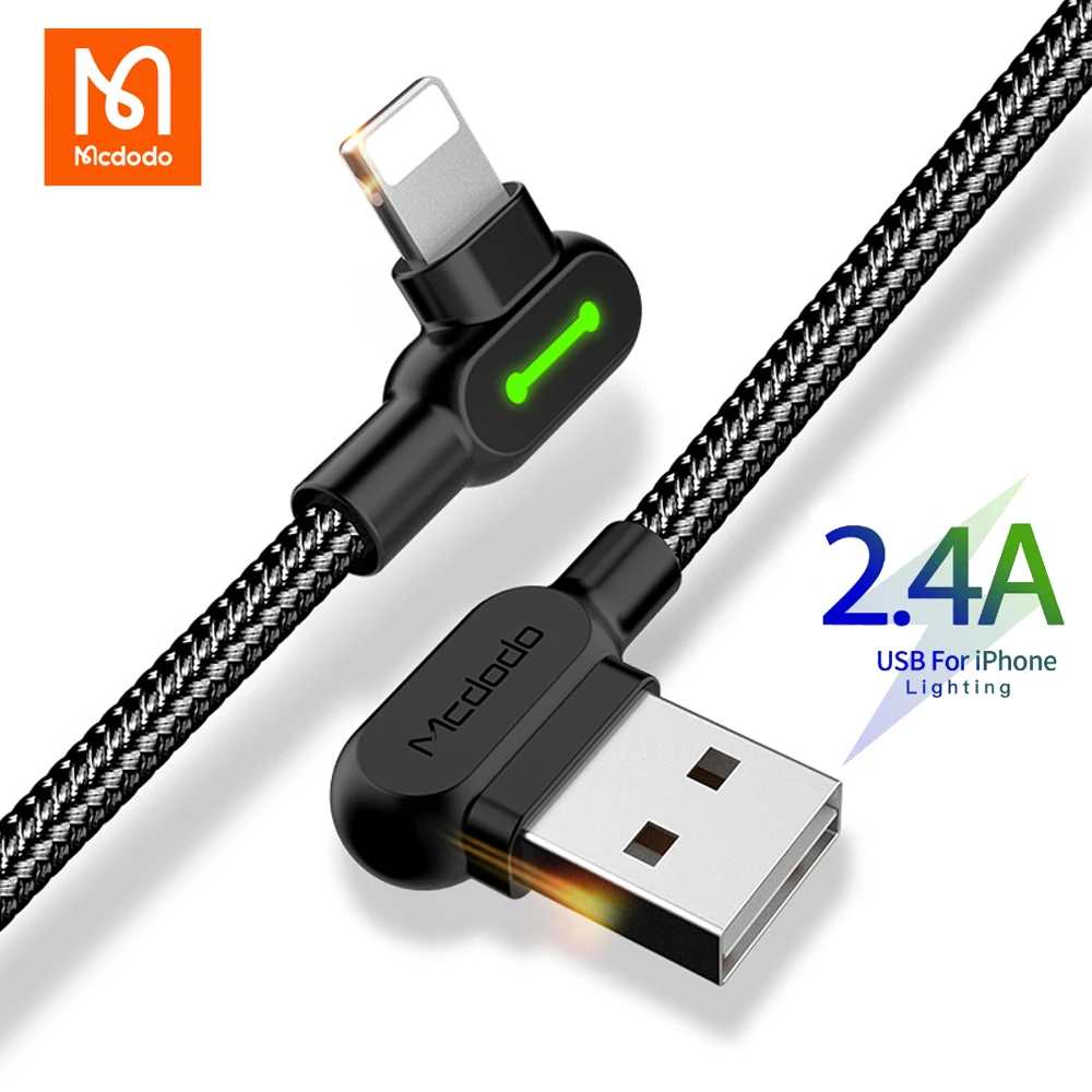 Mcdodo USB Cable 2.4A Fast Charging Charger For iPhone 13 12 11 Pro Max Xs Xr X 8 7 6s 6 Plus iPad Air mini Lighting Data Cord | Мобильные