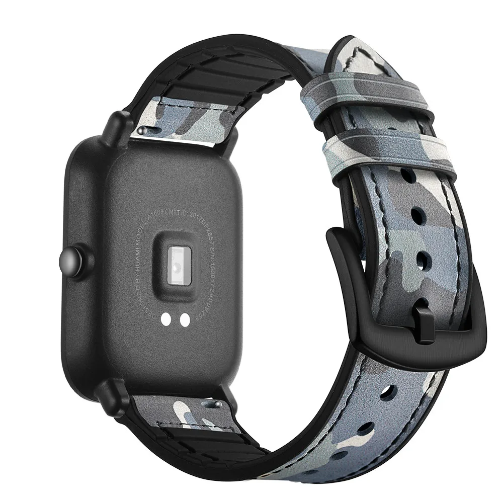 Кожаный силиконовый ремешок для наручных часов Huami Amazfit Bip Молодежные часы 20 мм ремешок для часов браслет