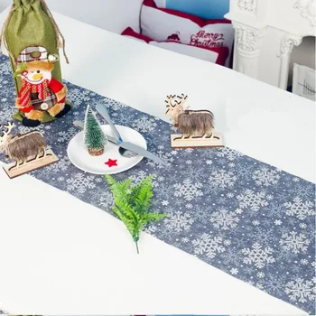 

Printed Table Cloth Christmas Decorations For Home Snowflake Pattern Tablecloth Dining Desk Covers Xmas Table Runner Home Decor