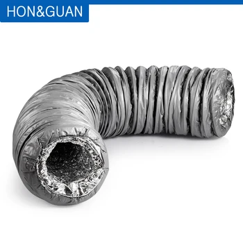 

Hon&Guan 4''~8'' Duct Silencer Low Noise Flexible Ventilation Hose -Insulated Aluminum Air Duct for Air Conditioner, Length 1.2m