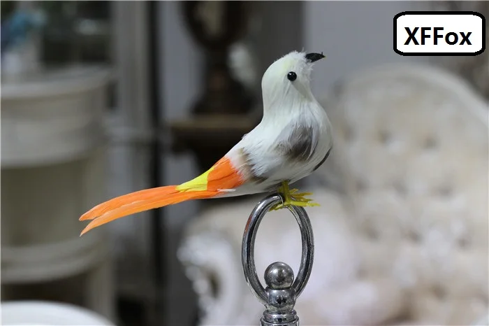 

new real life white&orange bird model foam&feather simulation small bird gift about 15cm xf2562