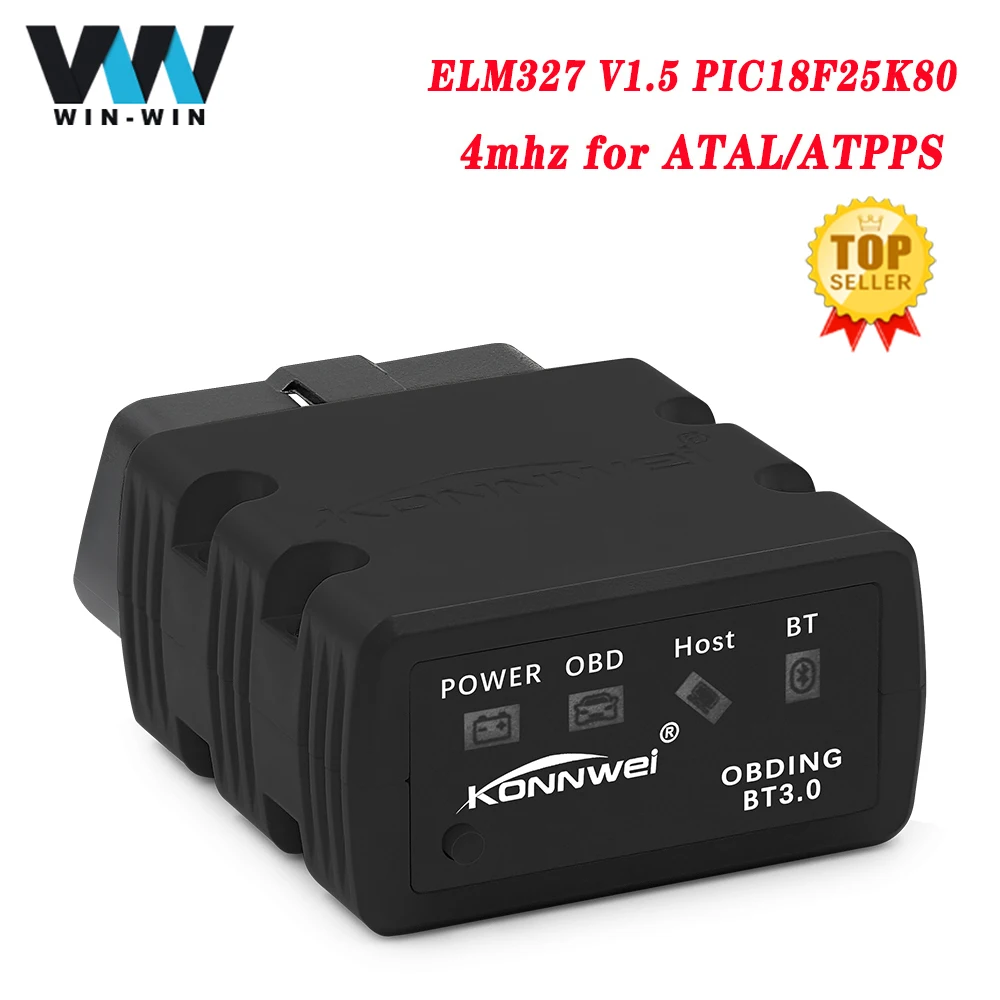 Автомобильный сканер KONNWEI KW902 ELM327 V1.5 OBD2 PIC18f25k80 Bluetooth-совместимый автомобильный OBD 2
