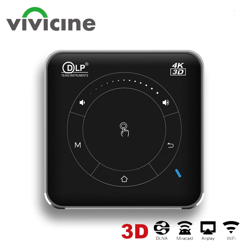 Online Vivicine P11 Android 9,0 soporte 4K Mini proyector, 3D HD portátil Micro WIFI Bluetooth DLP móvil proyector LED con batería