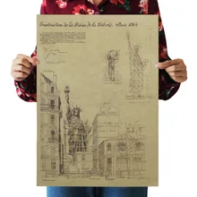 [A176] статуя ностальгического Ретро плакат из крафт-бумаги экран для помещений кафе декоративная живопись