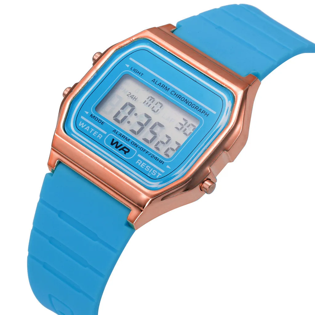 Женские цифровые часы водонепроницаемые электронные спортивные часы силиконовый ремешок наручные часы циферблат из Золотого Сплава Женские часы Reloj Mujer