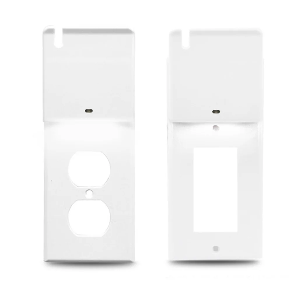 Night Light Phone Holder Adapter USB Port Led Home Wall Charger Power Outlet Electrical Dual Socket Panel White Plastic