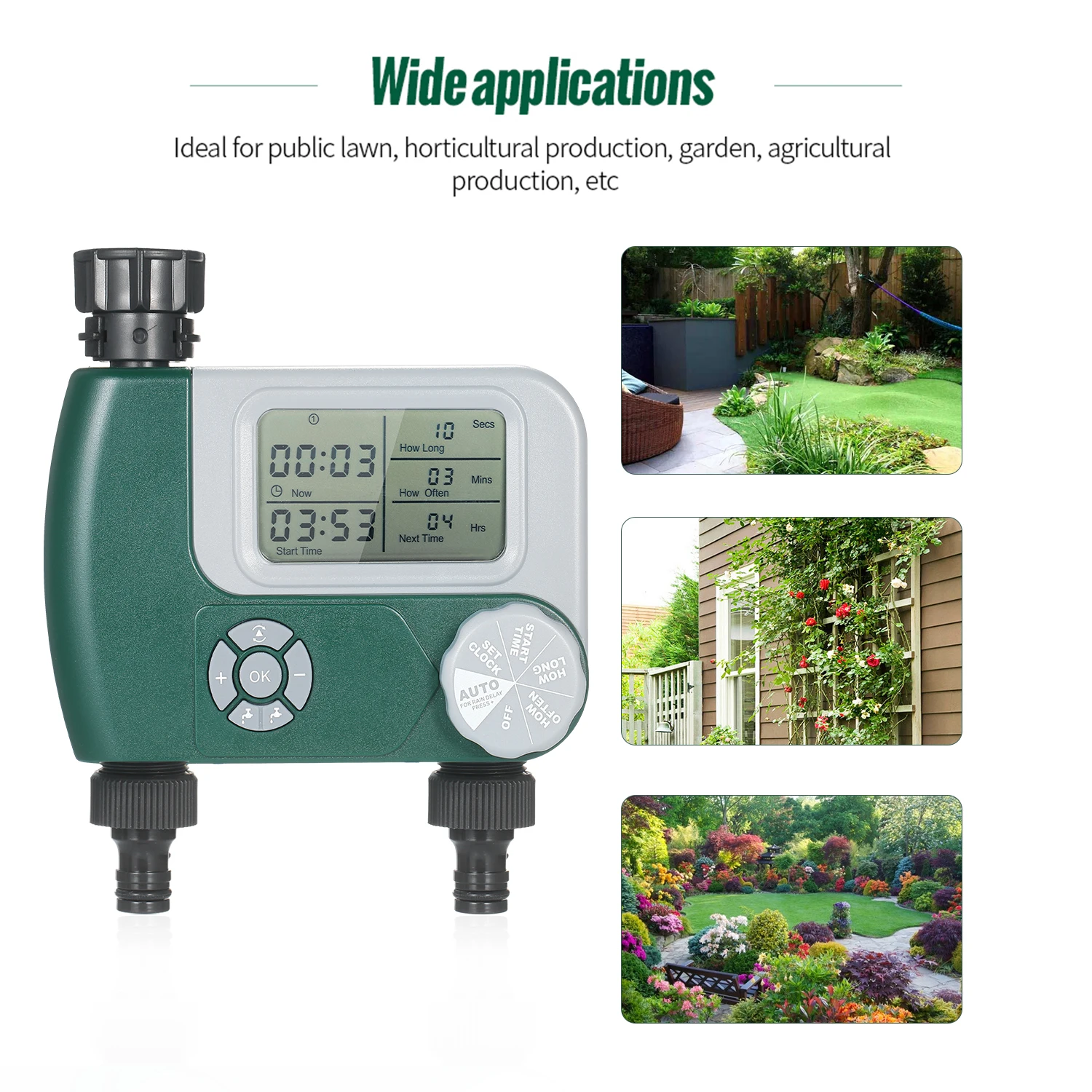 Auto Digital Electronic Hose Water Timer Outdoor Garden Irrigation Controller 