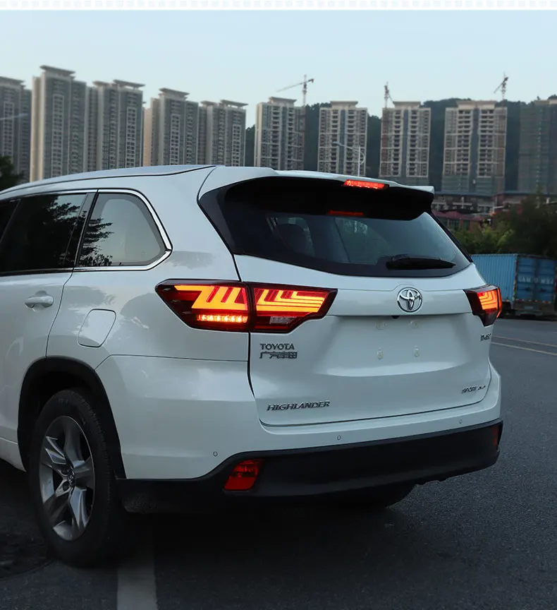 Автомобильный Стайлинг для toyota задние фары для Highlander- Kluger задний фонарь Тип задний фонарь DRL+ тормоз+ Парк+ Динамический сигнал поворота