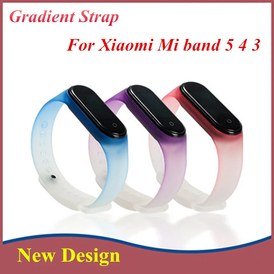 Ремешок для Xiaomi Mi band 4 5 Mi5 градиентный прозрачный силиконовый сменный Браслет mi
