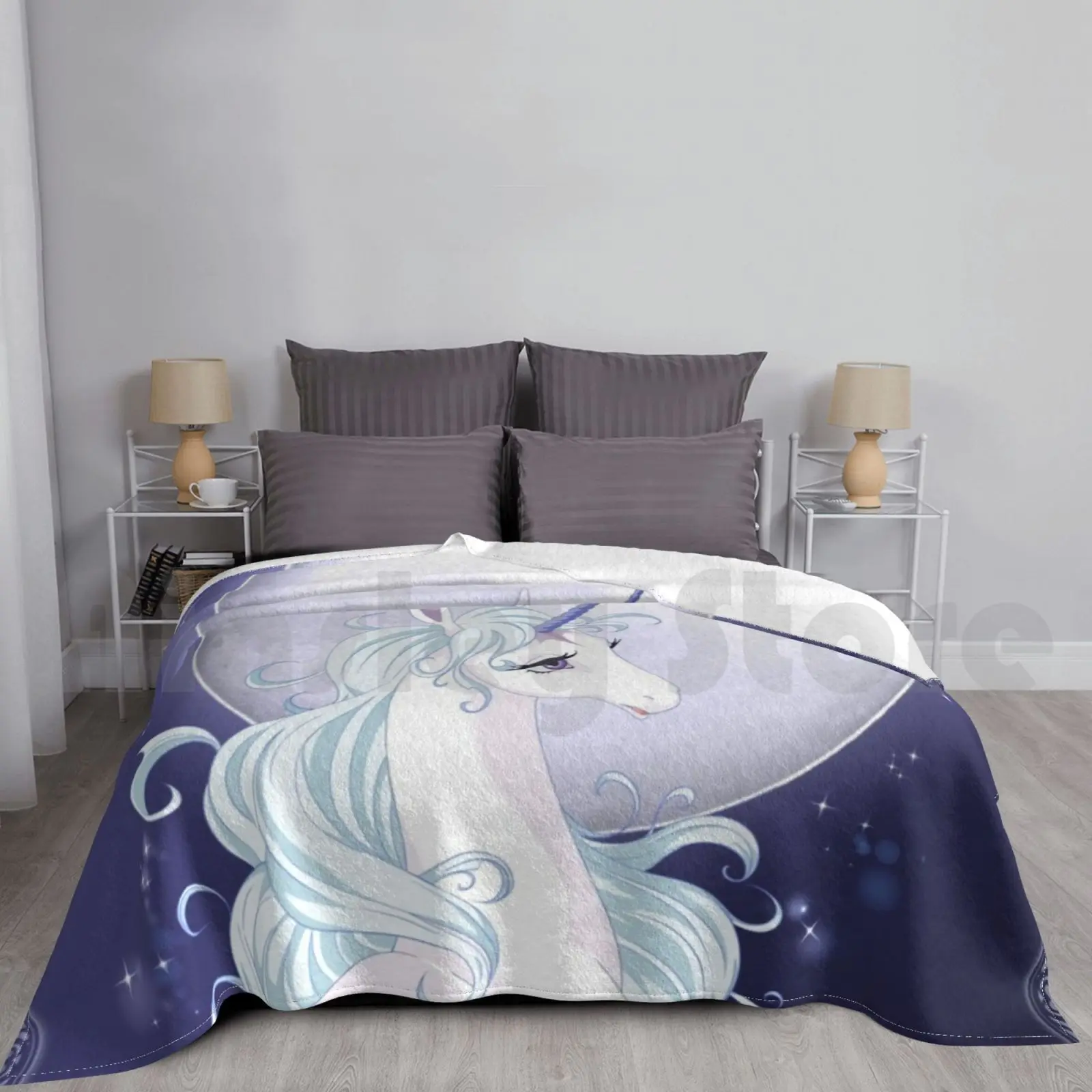 Coperta Unicorno Full Moon Per Divano Letto Travel The Last Unicorn Unicorn Unicorns